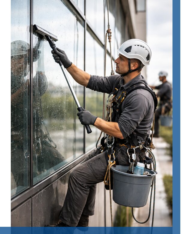 Мойка стеклянных фасадов в Холмске от 205 р. | ВЫСОТНИК-Хлм