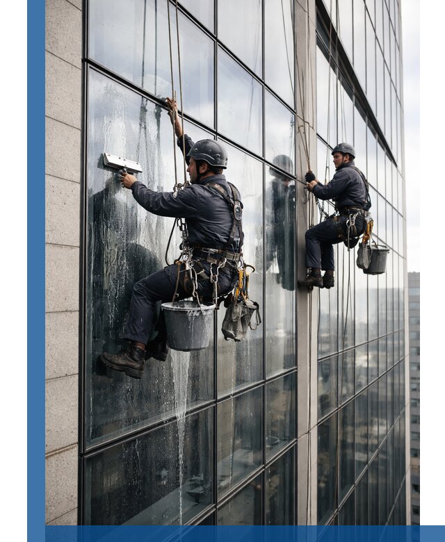 Профессиональная мойка стеклянных фасадов зданий в Холмске