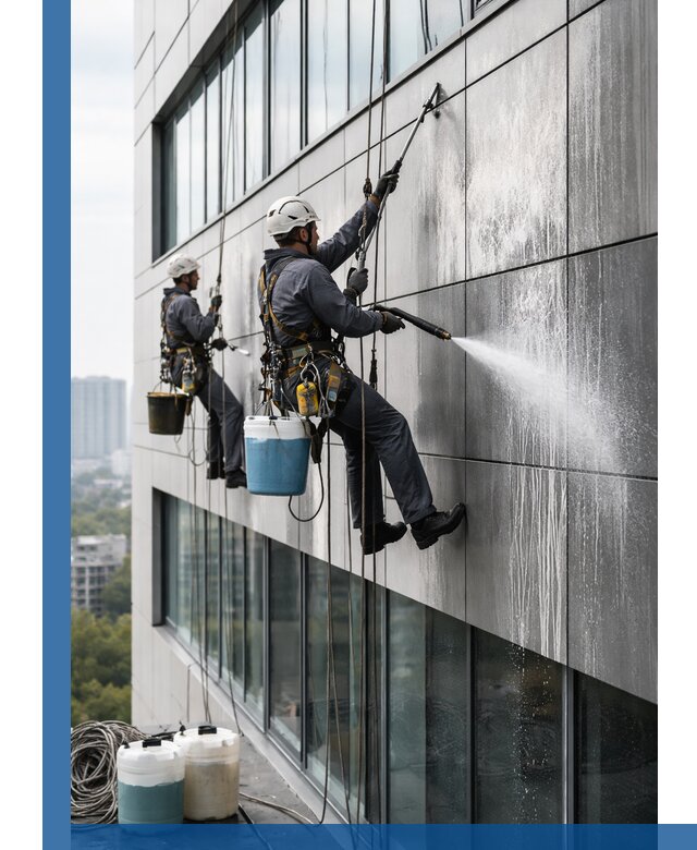 Профессиональная мойка вентилируемых фасадов в Холмске