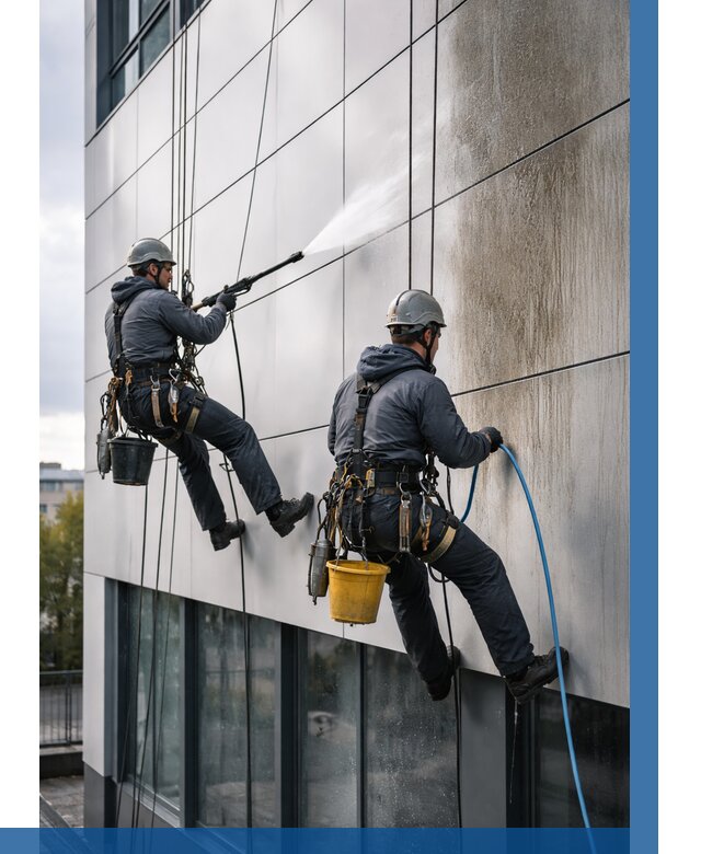 Мойка фасада из композита в Холмске по цене от 308 р. | ВЫСОТНИК-Хлм