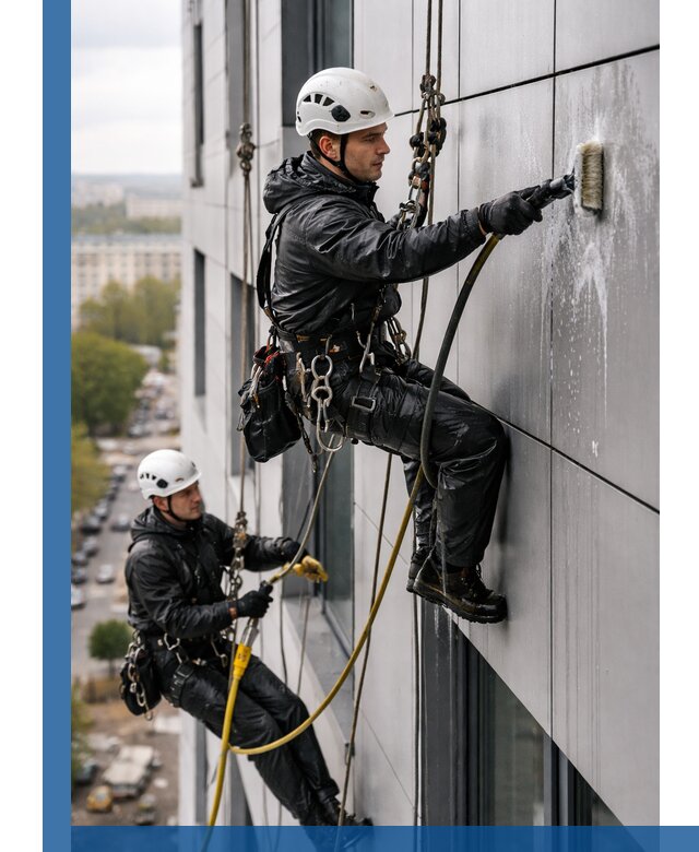 Профессиональная мойка фасада из композита в Холмске