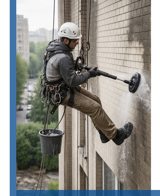 Очистка фасада от копоти в Холмске профессионально и безопасно