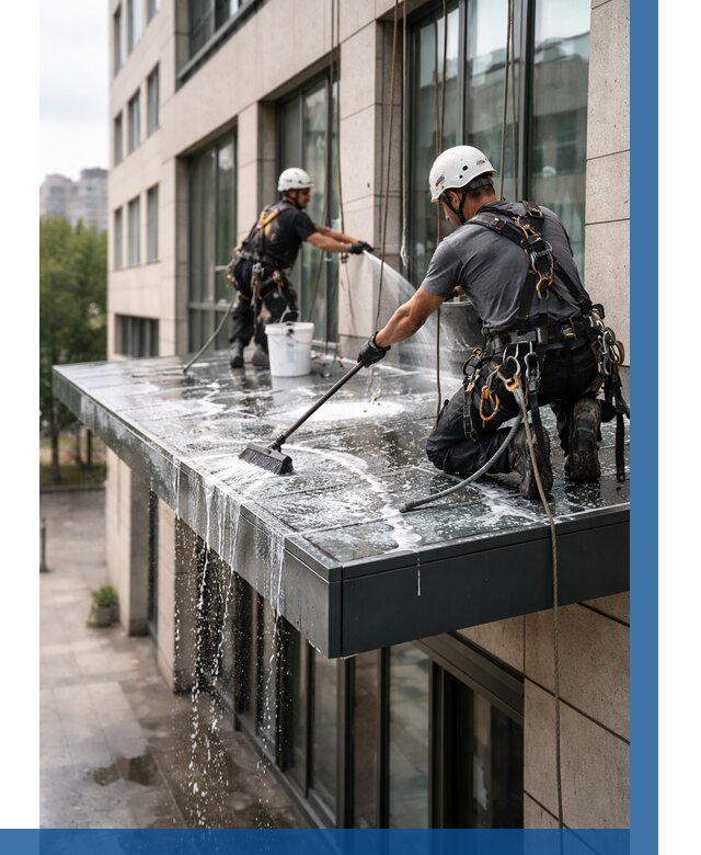 Мойка козырьков и навесов в Холмске от 3595 р. | ВЫСОТНИК-Хлм