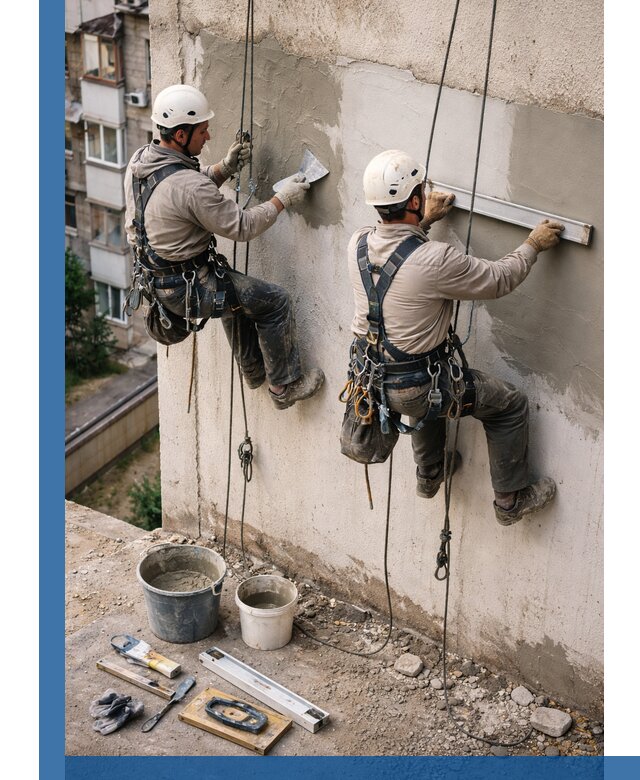 Комплексный ремонт штукатурного фасада с гарантией в Холмске