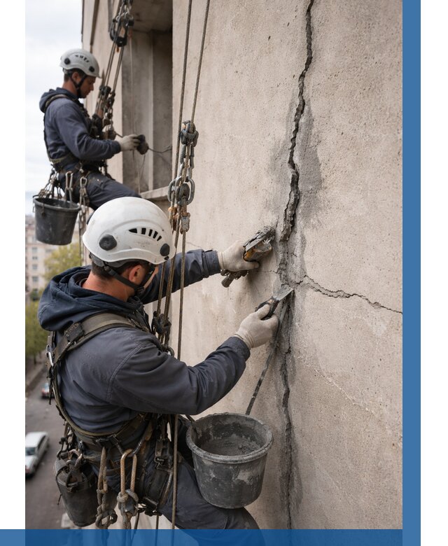 Заделка трещин на фасаде в Холмске от 924 р. | ВЫСОТНИК-Хлм