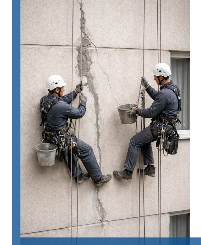 Заделка трещин на фасаде в Холмске с гарантийным ремонтом