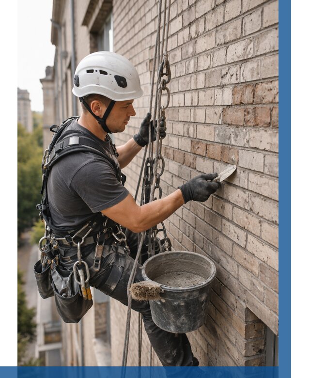 Ремонт кирпичной кладки фасада в Холмске от 1849 р. | ВЫСОТНИК-Хлм