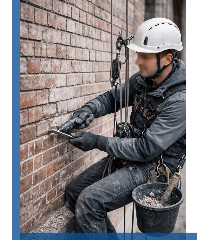 Расшивка кирпичных швов фасадов и стен, ремонт в Холмске