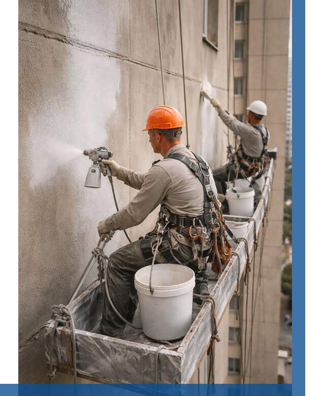 Грунтовка фасада на высоте в Холмске от 123 р. | ВЫСОТНИК-Хлм