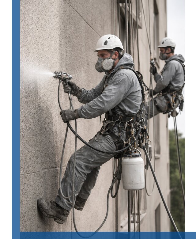 Безвоздушная покраска фасадов зданий в Холмске профессионально