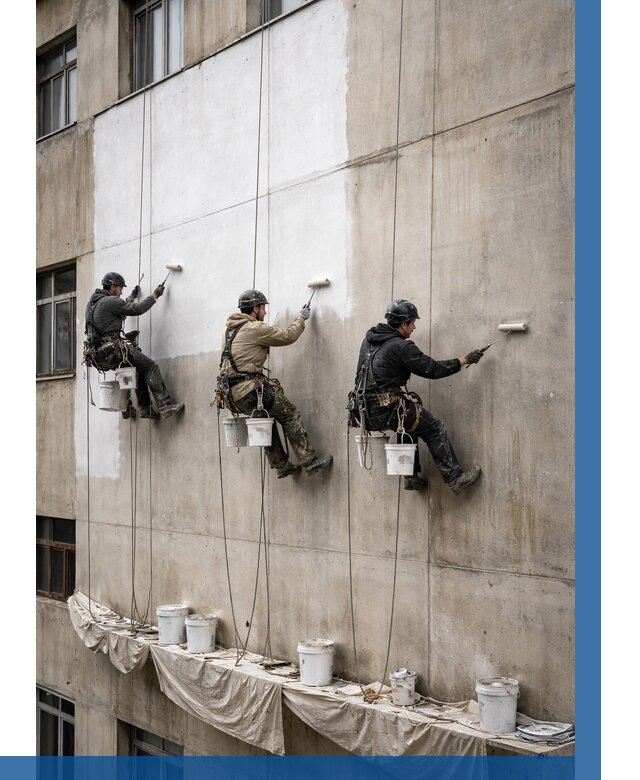 Покраска бетонного фасада в Холмске от 359 р за м2 | ВЫСОТНИК-Хлм