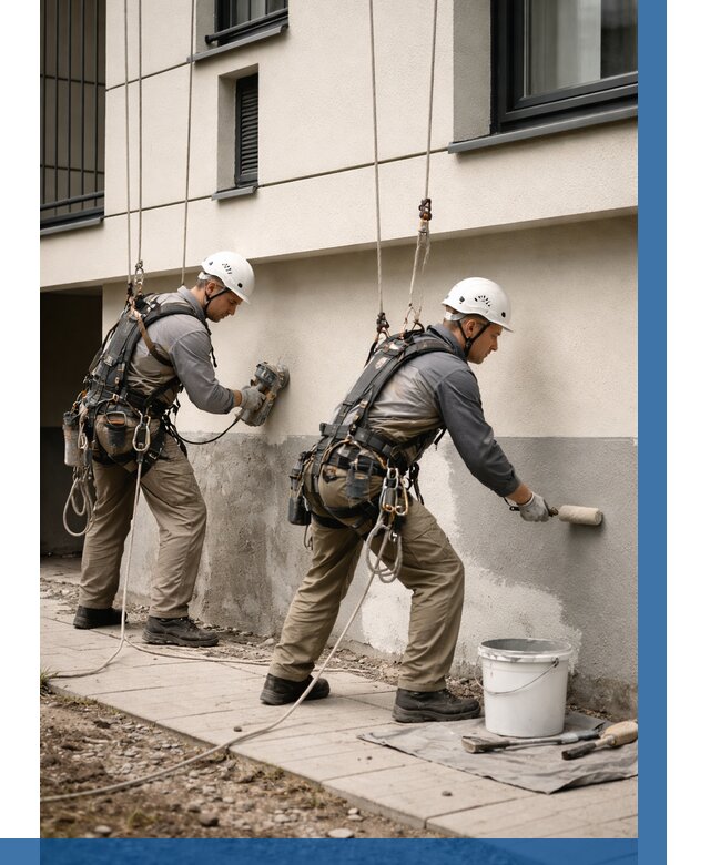 Окраска цоколя здания в Холмске от 462 р. под ключ | ВЫСОТНИК-Хлм