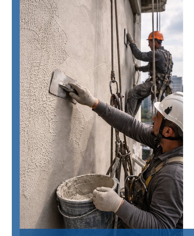 Декоративная штукатурка фасада с утеплением и защитой в Холмске