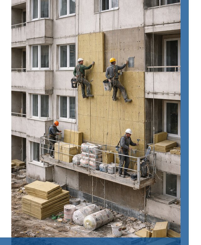 Утепление фасада минватой в Холмске от 1541 р. | ВЫСОТНИК-Хлм