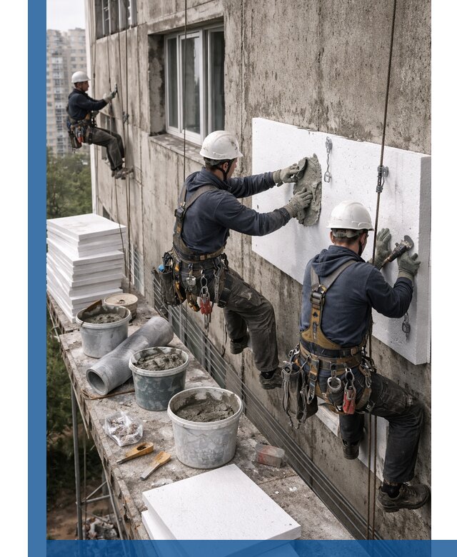 Утепление фасада пенополистиролом в Холмске под ключ