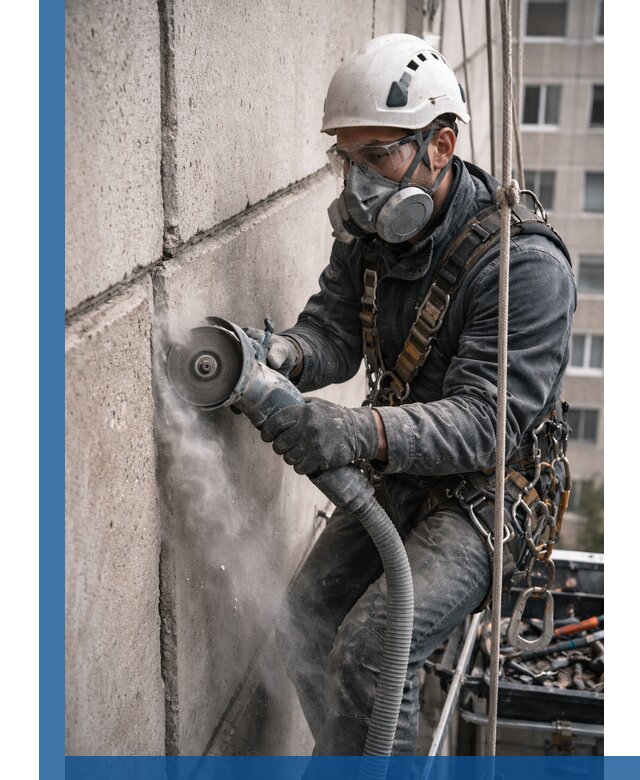 Штробление межпанельных швов в Холмске качественно и быстро