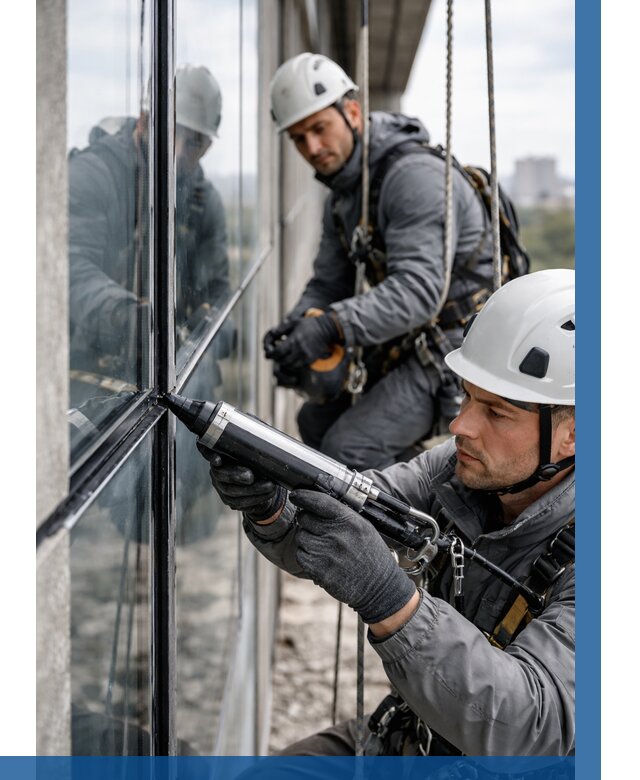 Герметизация витражных швов в Холмске от 668 р. | ВЫСОТНИК-Хлм