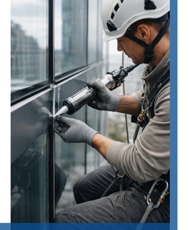 Герметизация стыков витража в Холмске от 1233 р. | ВЫСОТНИК-Хлм