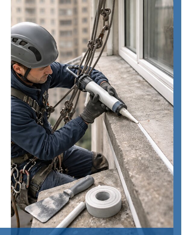 Герметизация балконного козырька в Холмске от 4622 р. | ВЫСОТНИК-Хлм