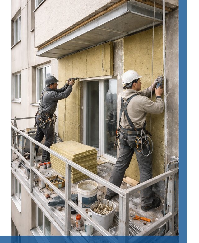 Утепление балкона снаружи в Холмске от 1643 р. под ключ ВЫСОТНИК-Хлм