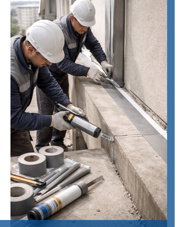 Герметизация примыкания балкона в Холмске от 4622 р. | ВЫСОТНИК-Хлм