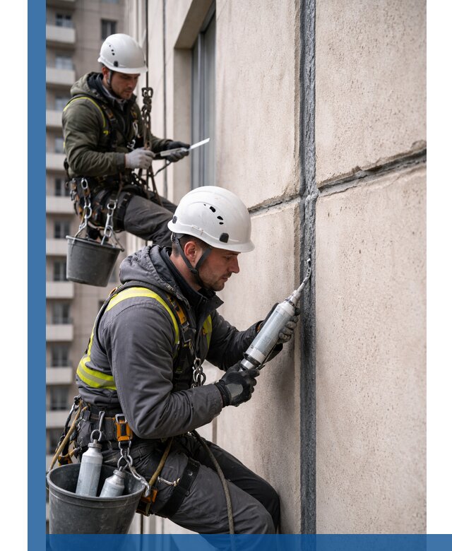 Герметизация деформационных швов фасада в Холмске качественно