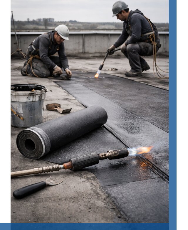 Ремонт рулонной кровли в Холмске от 668 р. | ВЫСОТНИК-Хлм