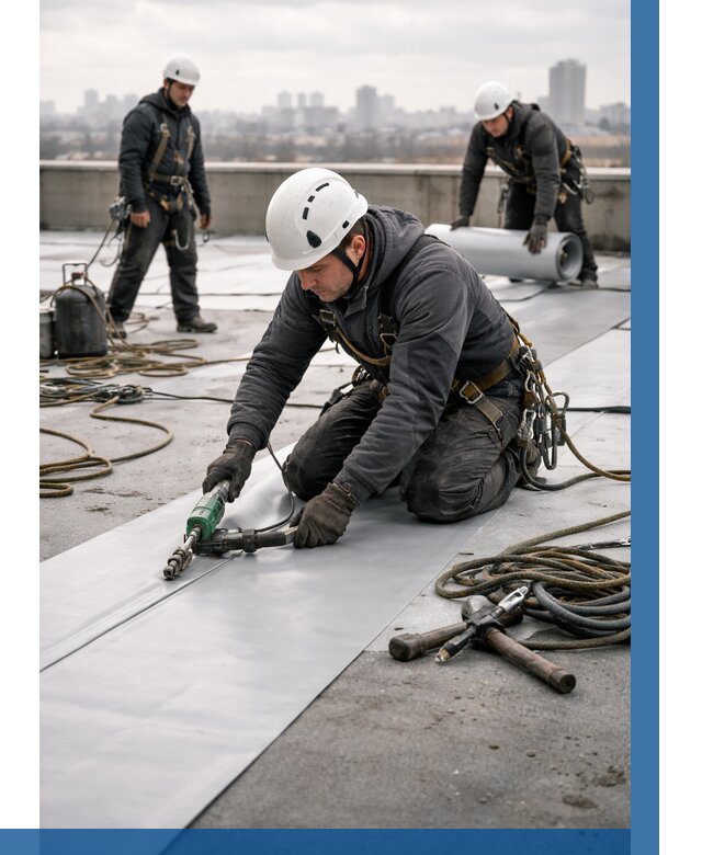 Ремонт мембранной кровли в Холмске от 1849 р./м2 | ВЫСОТНИК-Хлм