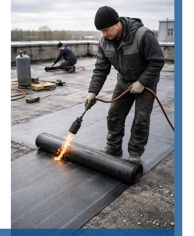 Ремонт наплавляемой кровли в Холмске от 719 р. | ВЫСОТНИК-Хлм