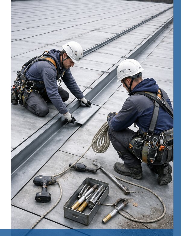 Ремонт фальцевой кровли в Холмске от 719 р. | ВЫСОТНИК-Хлм