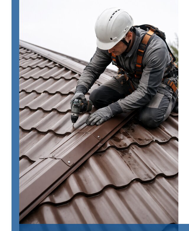 Ремонт металлочерепицы на крыше в Холмске профессионально