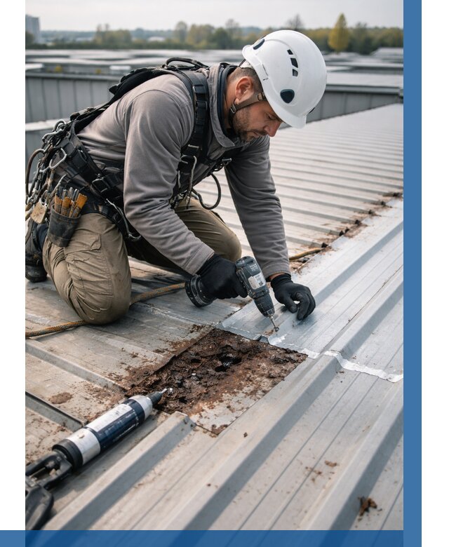 Ремонт профнастила на кровле в Холмске от 719 р. | ВЫСОТНИК-Хлм