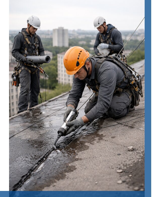 Устранение протечек кровли в Холмске от 12325 р. | ВЫСОТНИК-Хлм