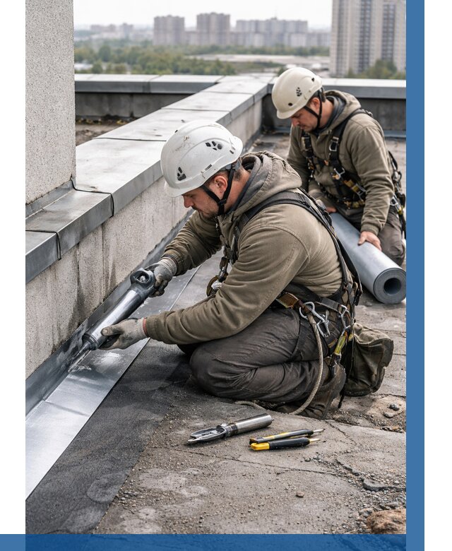 Ремонт кровельных примыканий в Холмске от 1233 р. | ВЫСОТНИК-Хлм