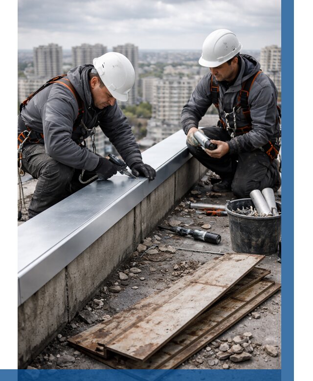 Замена парапетных крышек под ключ в Холмске от 1233 р. | ВЫСОТНИК-Хлм