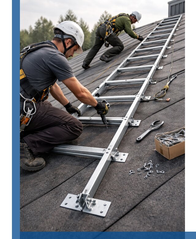 Профессиональный монтаж кровельной лестницы в Холмске под ключ