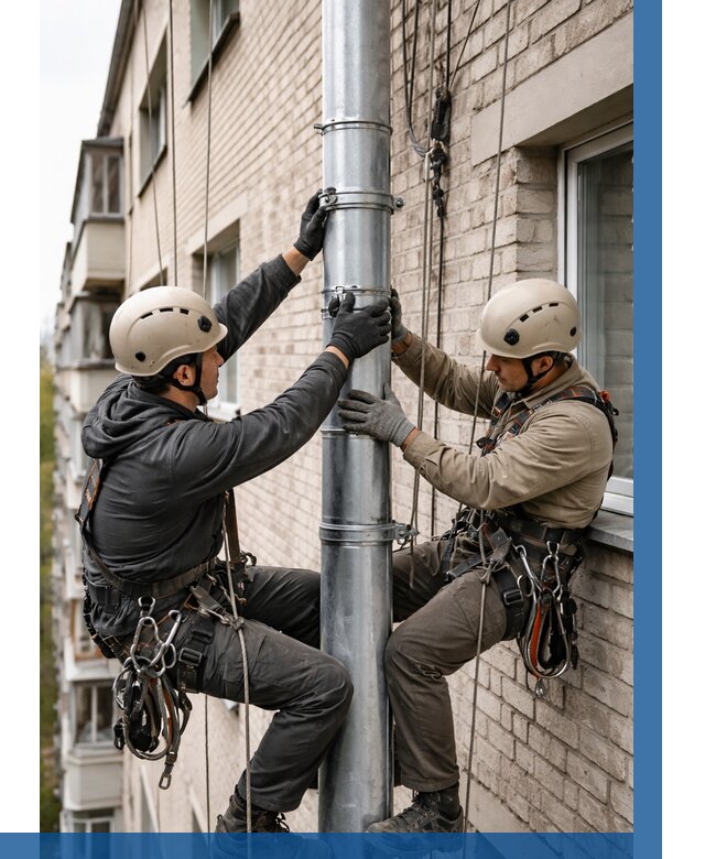 Замена водосточных труб в Холмске от 6676 р. | ВЫСОТНИК-Хлм