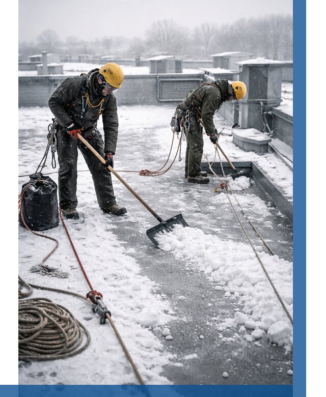 Очистка крыши от снега в Холмске от 7703 р. | ВЫСОТНИК-Хлм