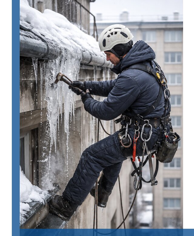 Удаление наледи и чистка водостоков в Холмске оперативно и безопасно