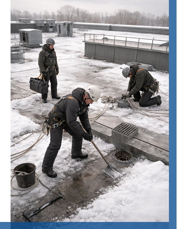 Абонентское обслуживание кровли зимой в Холмске от 8217 р. | ВЫСОТНИК-Хлм