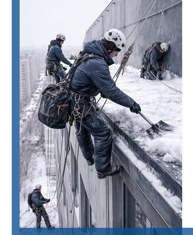 Абонентское обслуживание кровли зимой в Холмске регулярный уход