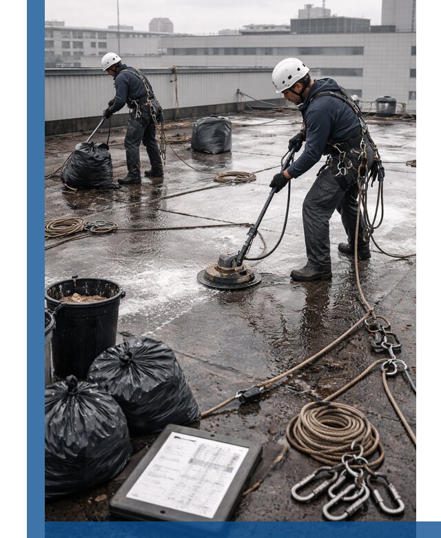 Плановая очистка кровли по графику в Холмске для безопасности