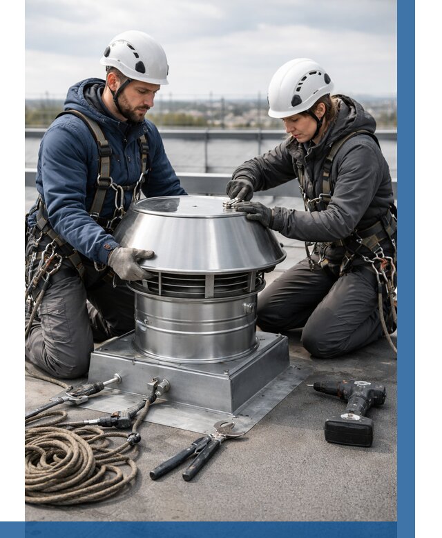 Установка дефлекторов на кровле в Холмске от 4622 р. | ВЫСОТНИК-Хлм