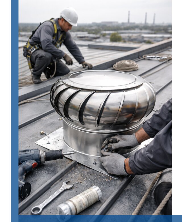 Установка дефлекторов на кровле в Холмске профессионально