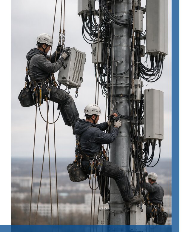 Монтаж оборудования связи на мачте в Холмске от 7703 р. | ВЫСОТНИК-Хлм