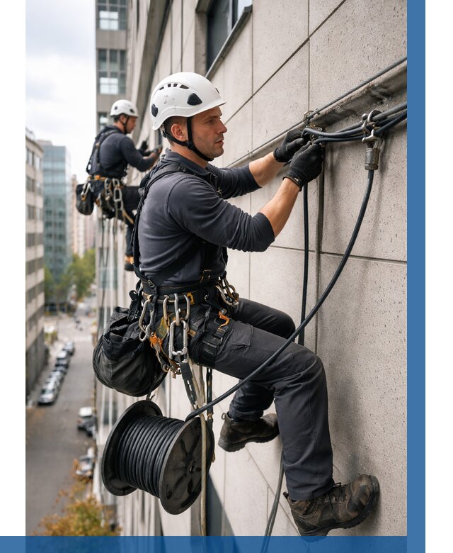 Прокладка кабеля по фасаду в Холмске от 359 р. | ВЫСОТНИК-Хлм