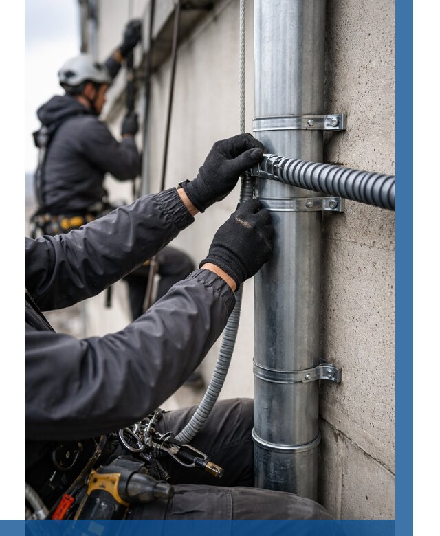 Монтаж гофры для кабеля в Холмске от 308 р. | ВЫСОТНИК-Хлм