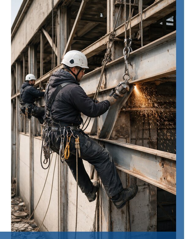 Демонтаж металлоконструкций на высоте в Холмске от 6676р. |ВЫСОТНИК-Хлм