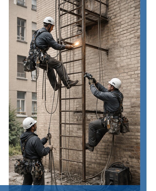 Ремонт пожарной лестницы в Холмске от 7703 р. | ВЫСОТНИК-Хлм