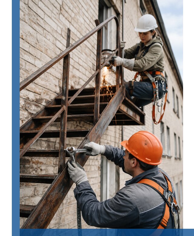 Ремонт и восстановление пожарных лестниц с выездом в Холмске
